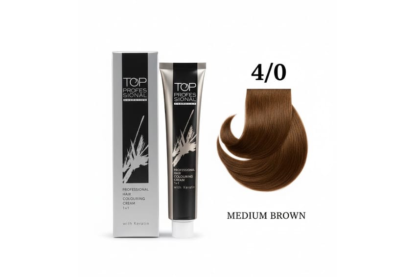 توب – كريمة تلوين شعر احترافية مع الكيراتين – 100 مل (4/0 – | hair-color | oxydant-dye | top