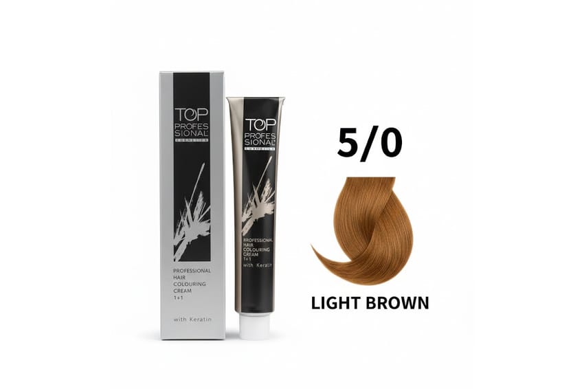 توب – كريمة تلوين شعر احترافية مع الكيراتين – 100 مل (5/0 – | hair-color | oxydant-dye | top