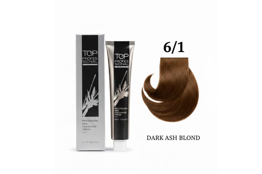 TOP – Professional Hair Colouring Cream with Keratin – 100 ml (6/1 – Dark Ash Blond)