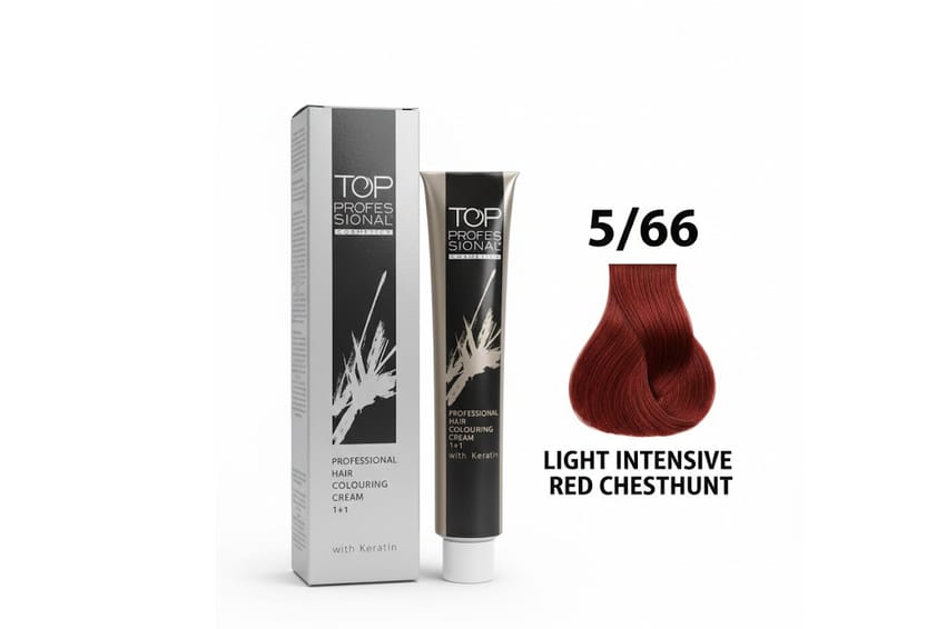 توب – كريمة تلوين شعر احترافية مع الكيراتين – 100 مل (5/66 – | hair-color | oxydant-dye | top