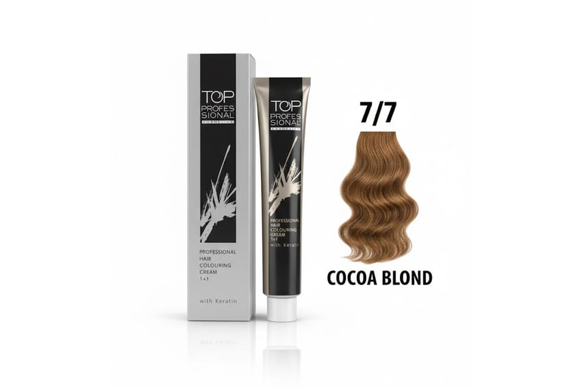 توب – كريمة تلوين شعر احترافية مع الكيراتين – 100 مل (7/7 – | hair-color | oxydant-dye | top