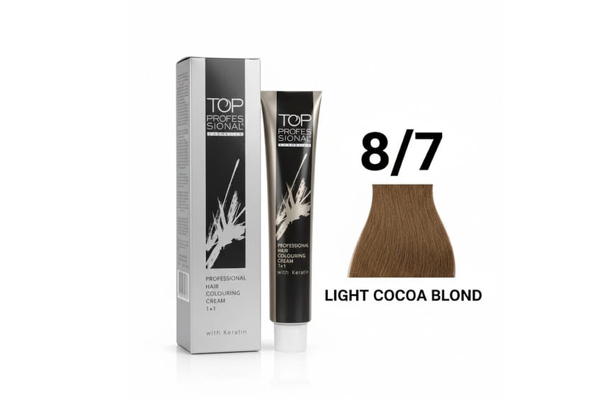 توب – كريمة تلوين شعر احترافية مع الكيراتين – 100 مل (8/7 – | hair-color | oxydant-dye | top
