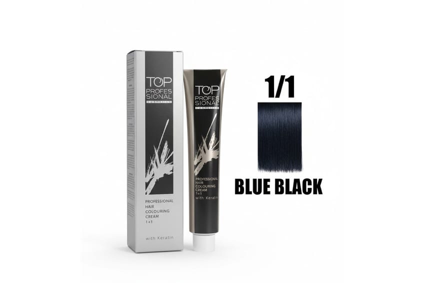 TOP – Professional Hair Colouring Cream with Keratin – 100 ml (1/1 – Blue Black)