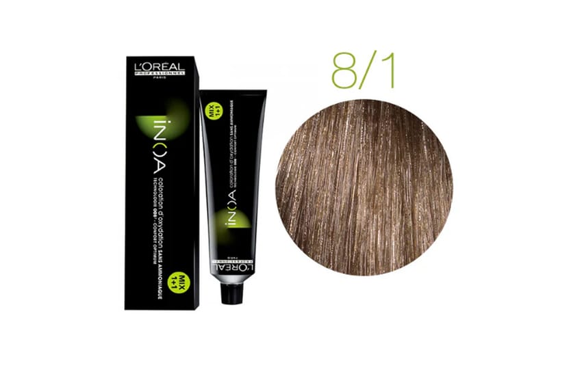 L’Oréal Professionnel Paris INOA – Ammonia-free Permanent Hair Color – 8/1 (Light Ash Blond) – 60 ml
