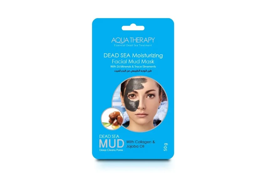 قناع الوجه بطين البحر الميت مع الكولاجين وزيت الجوجوبا من أك | face-mask | dead-sea | aqua-therapy