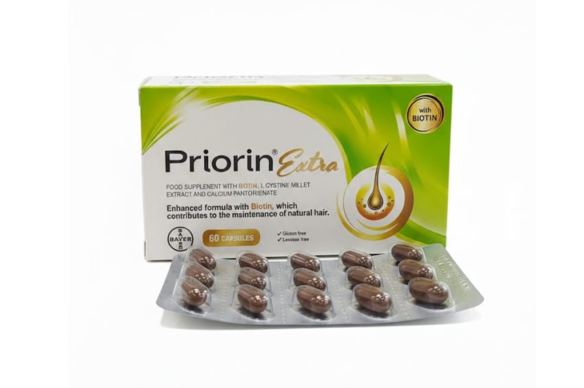 Priorin Extra – Advanced Nutritional Supplement for Hair Growth and Strength – 60 Capsules