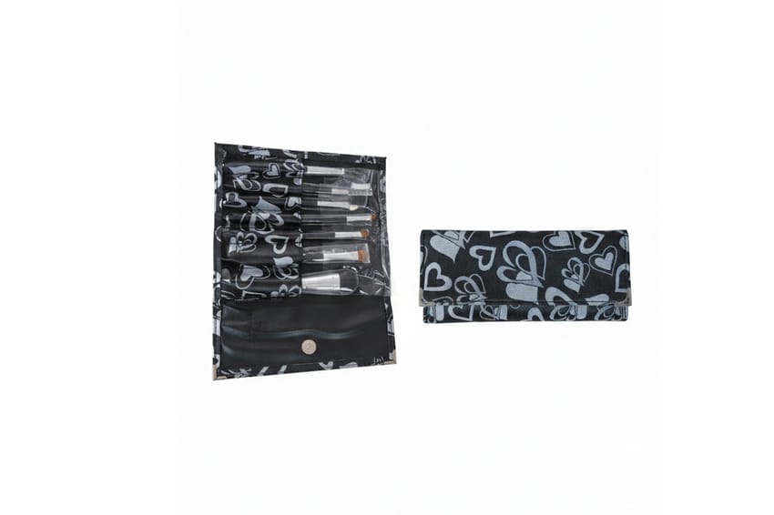 Professional 15-Piece Comprehensive Makeup Brush Set with Pink Leather Wrap.