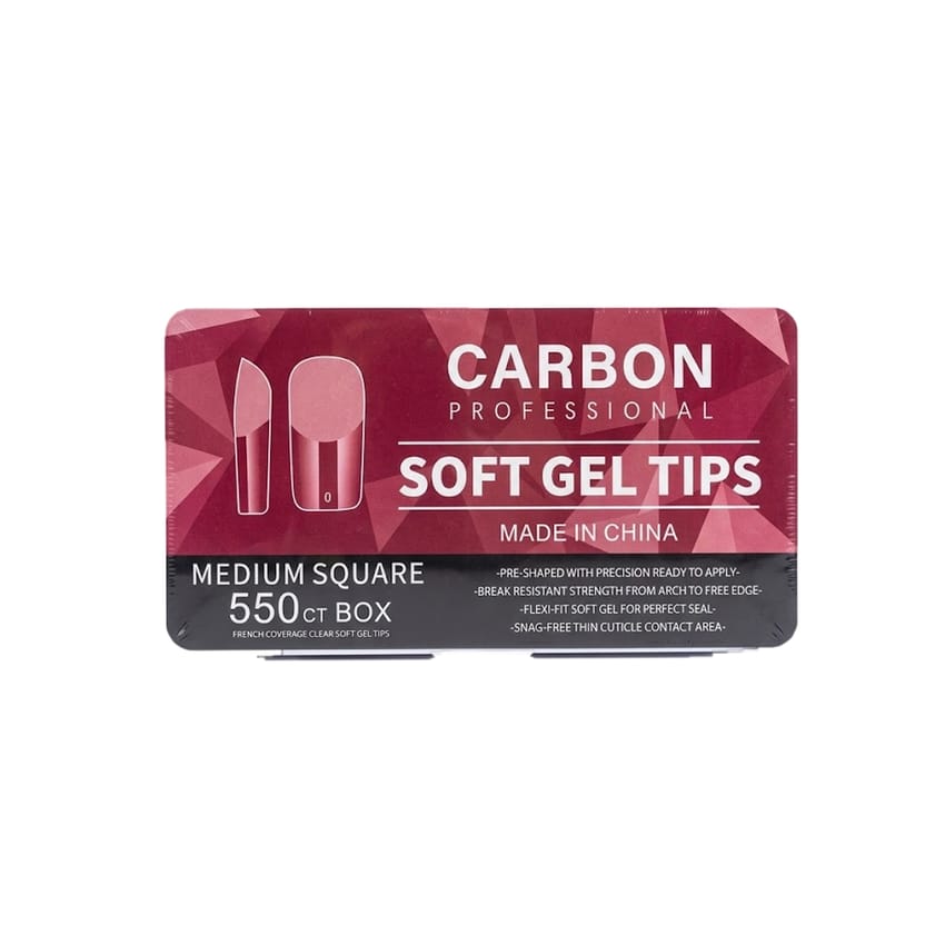 Carbon Professional Soft Gel Tips (Medium Square)
