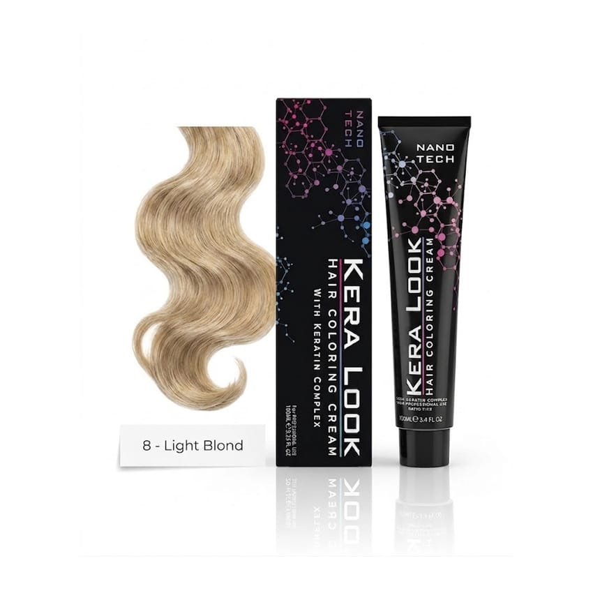 LOOK Hair Coloring Cream No. 8 Light Blond 100 ml | hair-color | hair-care | hair-colour | kera-look