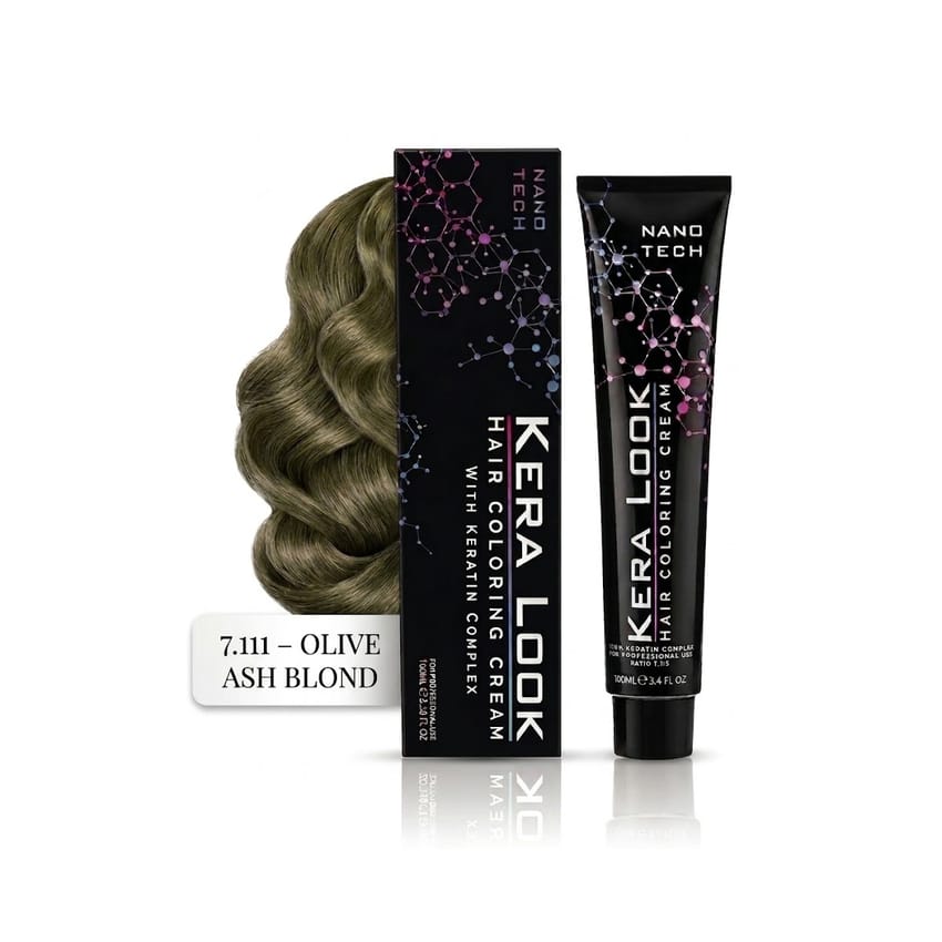 KERA LOOK Hair Coloring Cream No. 7.111 Olive Ash Blond 100 | hair-color | hair-care | hair-colour | kera-look