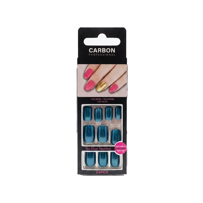 Carbon Professional Press-On Nails (No Glue Needed) – 24 Nails No. 4