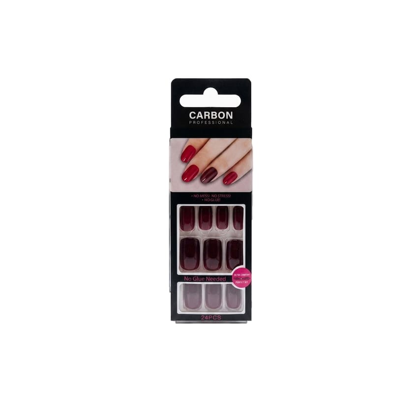 Carbon Professional Press-On Nails (No Glue Needed) – 24 Nails No. 5