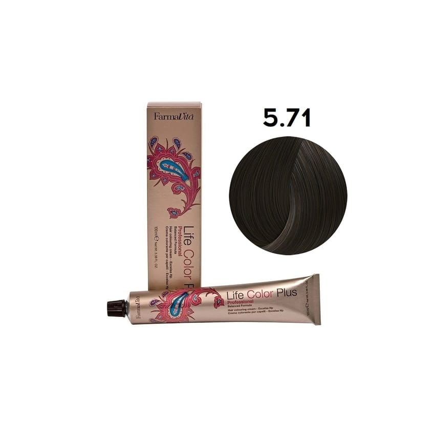 صبغة شعر فارمافيتا لايف كولور بلس 5.71 – بني متوسط كشمير رما | hair-color | farmavita