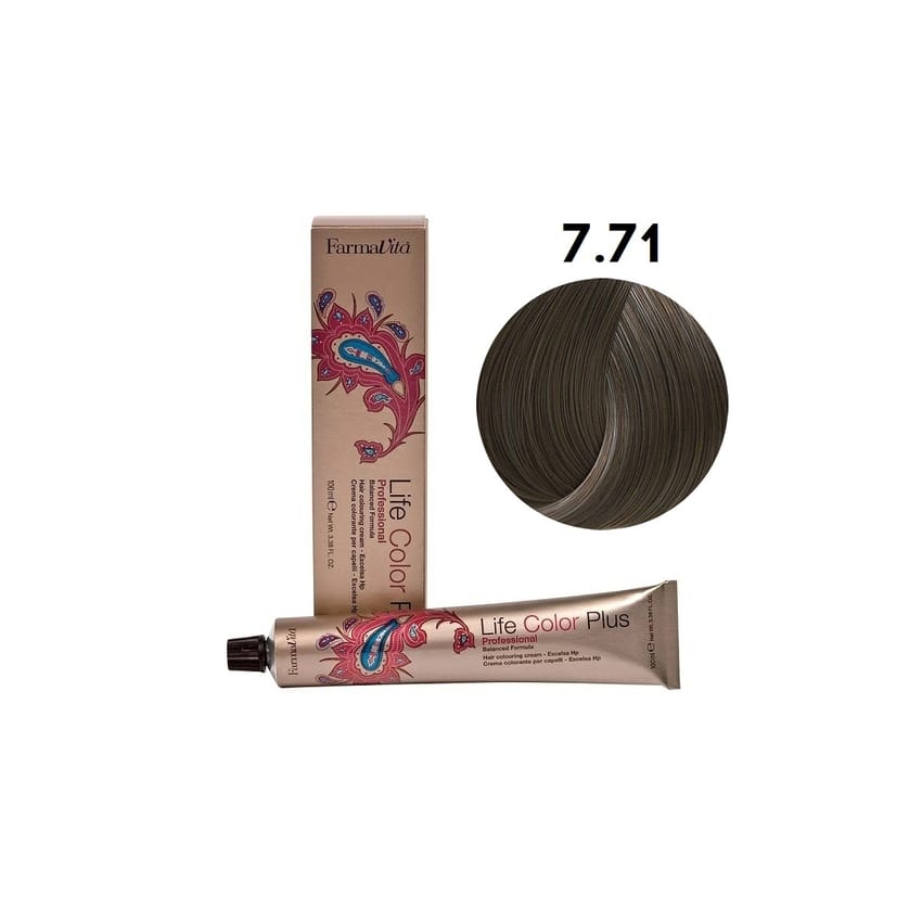 صبغة شعر فارمافيتا لايف كولور بلس 7.71 – بني فاتح جدًا كشمير | hair-color | farmavita
