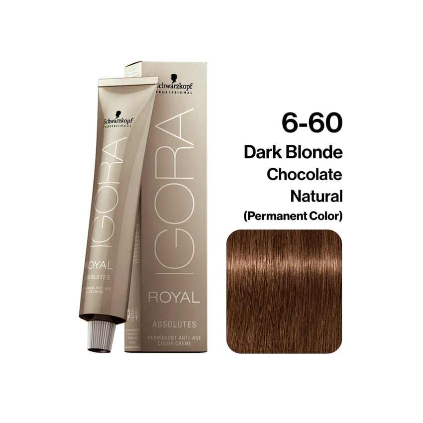 صبغة شوارزكوف إيغورا رويال أبسولوتس 6-60 أشقر غامق شوكولاتة | hair-color | igora-color