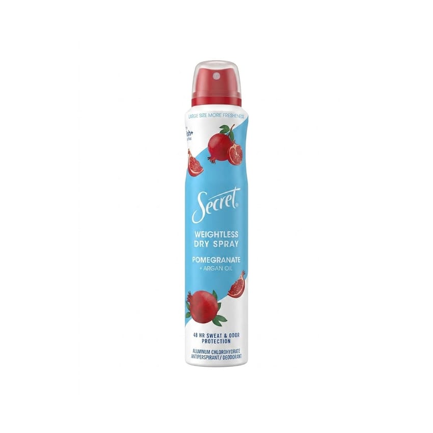 بخاخ سيكرت الجاف خفيف الوزن – رمان + زيت الأرجان (مضاد تعرّق | deodorant