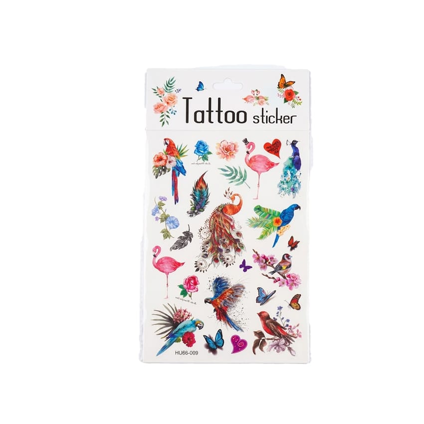 ورق تاتو مؤقت للطيور والفراشات – HU66-009 | tattoo-tools | tools