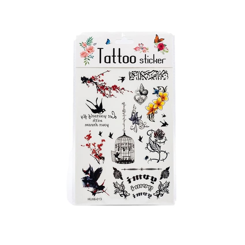 ملصقات وشم مؤقتة بتصاميم طيور وعبارات ملهمة (Tattoo Sticker) | tools