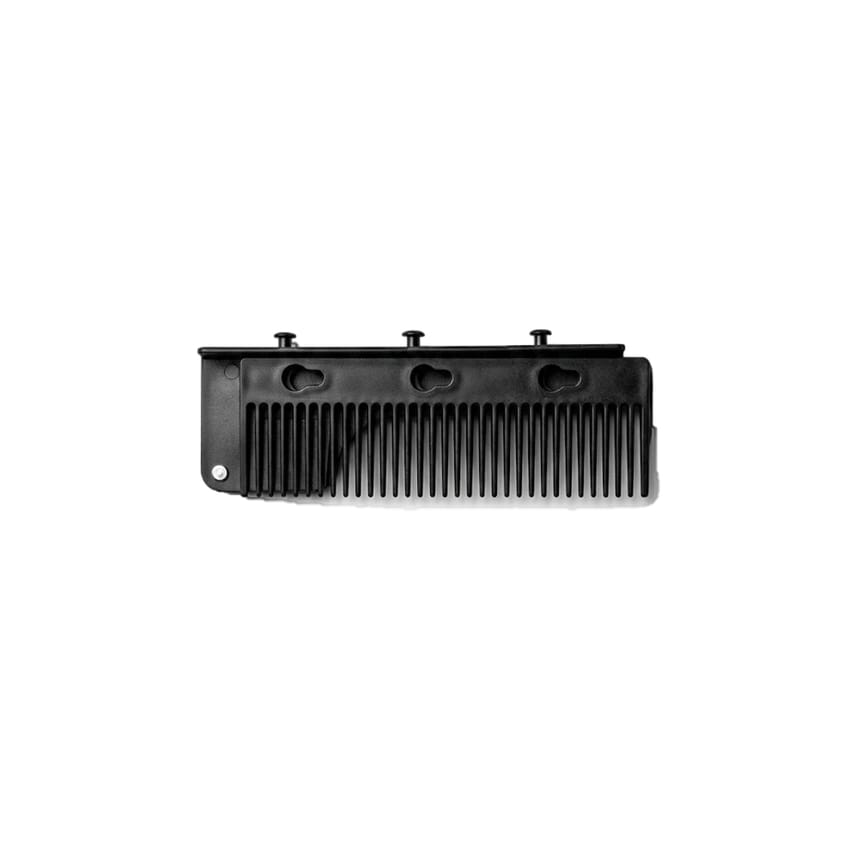 Black Plastic Fine-Tooth Hair Comb with Mounting Slots | tools | hair-tools | hair-extensions