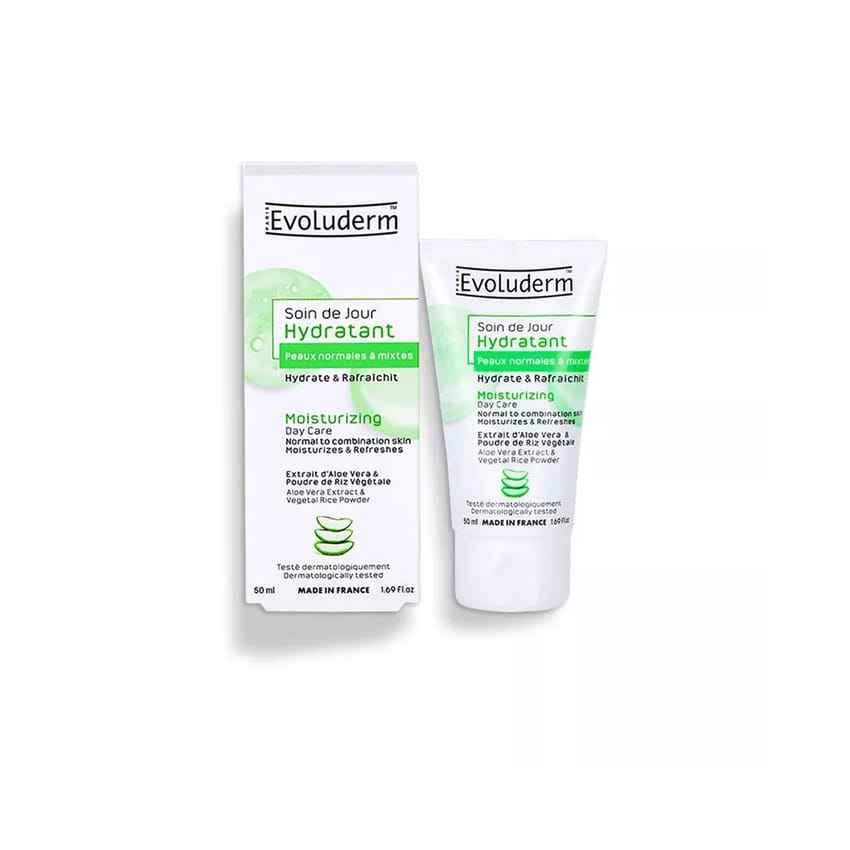 Evoluderm Evoluderm Moisturizing Day Care (Aloe Vera Extract & Vegetal Rice Powder) – 50 ml