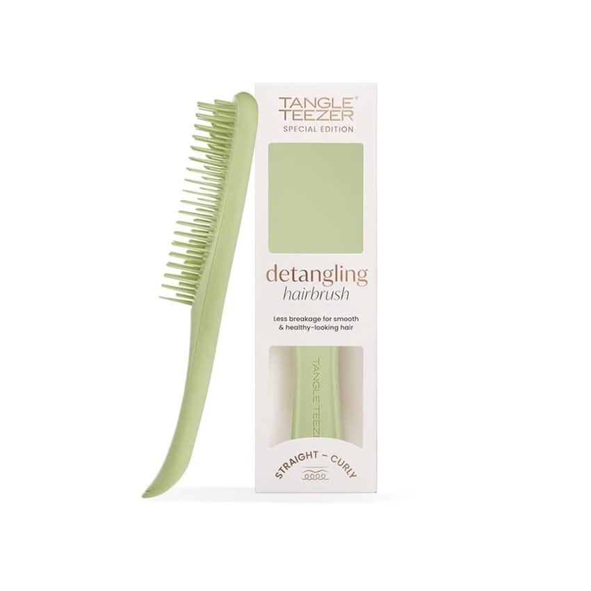 Tangle Teezer Detangling Special Edition Matte Olive Green – Straight to Curly