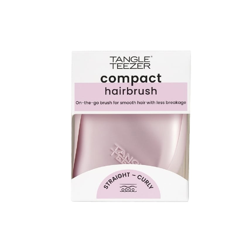 Tangle Teezer Compact Hairbrush Straight to Curly – Pink Matte Chrome