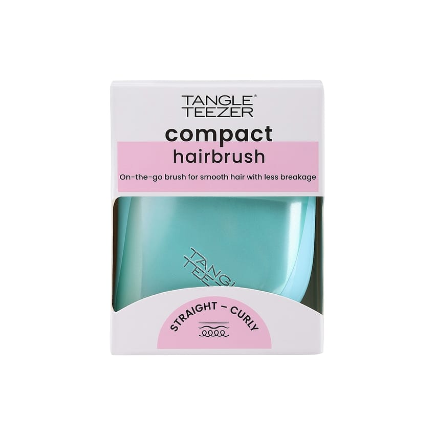 Tangle Teezer Compact Hairbrush Straight to Curly – Teal Chrome