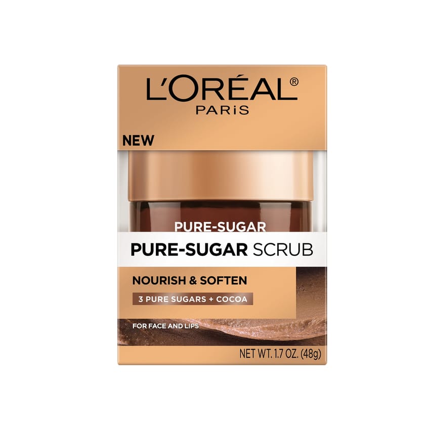 مقشر لوريال باريس بيور شوغر للتغذية والنعومة بالكاكاو وزيت و | scrub | loreal | face-care