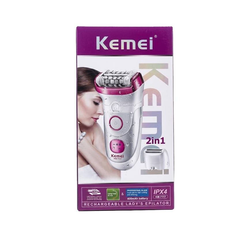 Kemei KM-7117 2-in-1 Rechargeable Lady's Epilator | electronics | hair-removal-epilation | womens-personal | kemei