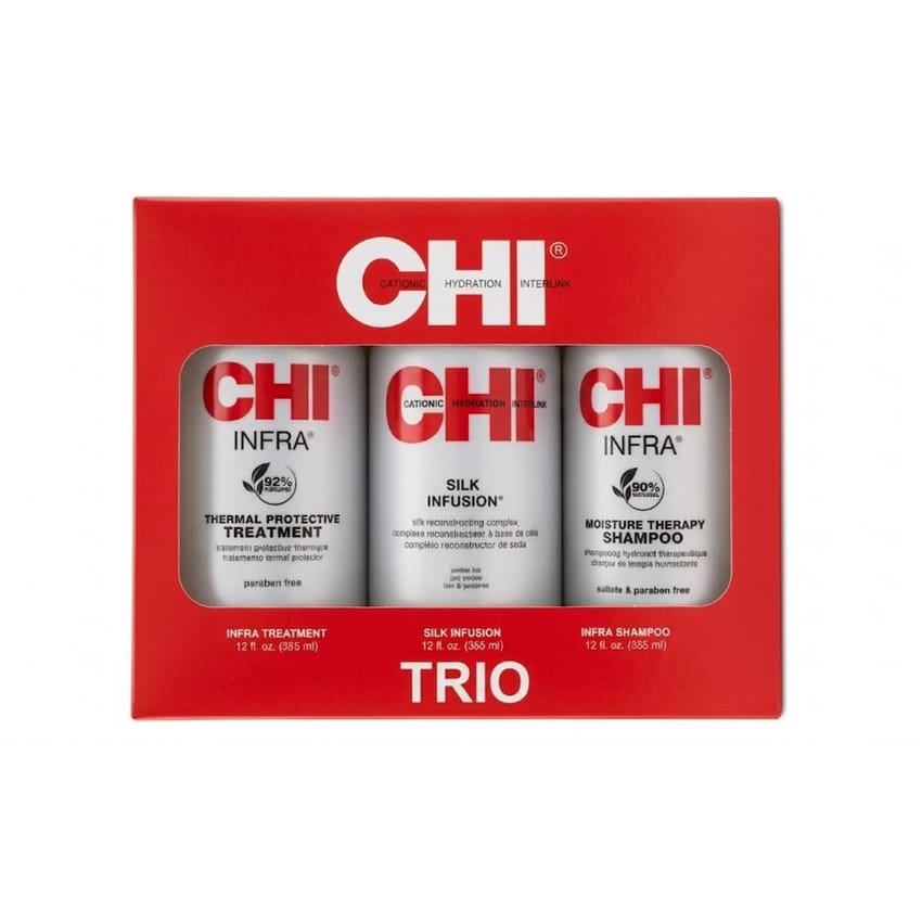 CHI Infra Trio Hair Care Set 3 Pieces 355 ml | shampoo-and-conditioner | leave-in | hair-serum | hair-oil | chi | hair-care