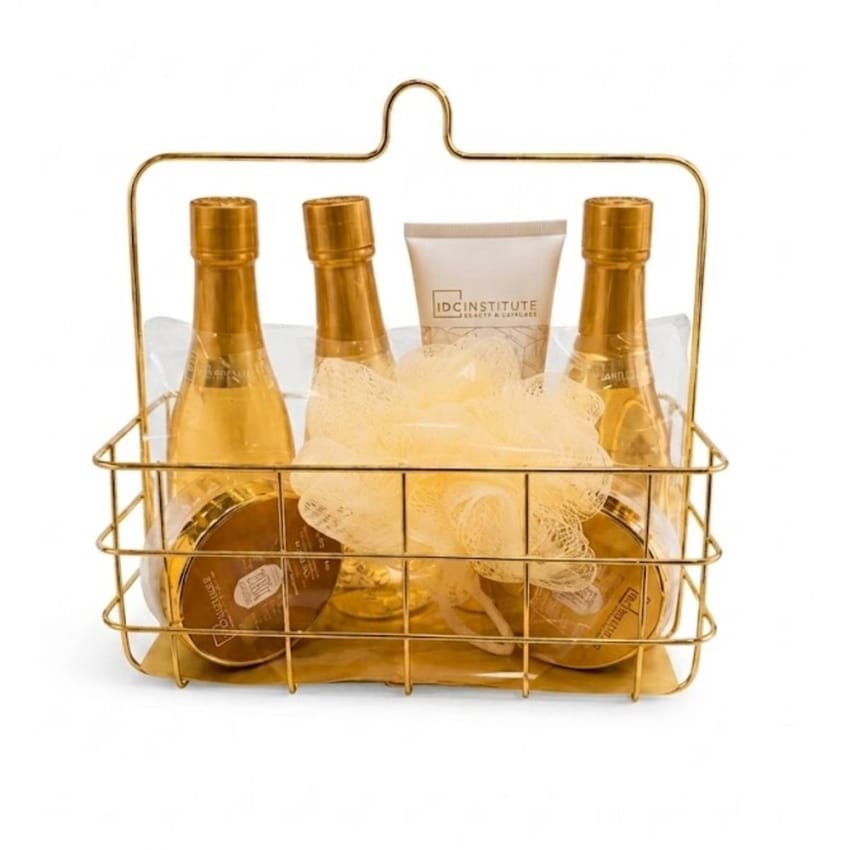 IDC Institute Gold Metal Basket Spa Gift Set