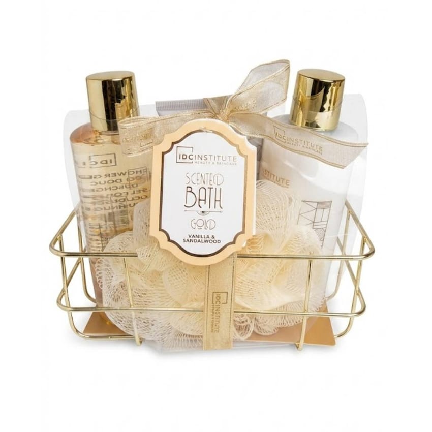 IDC Institute Scented Bath Gold Gift Set – Vanilla & Sandalwood