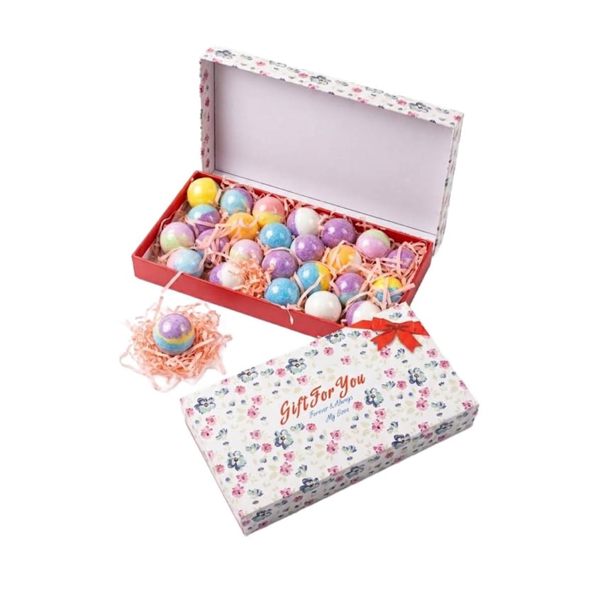 Colorful Bath Bomb Gift Box – 24 Pieces