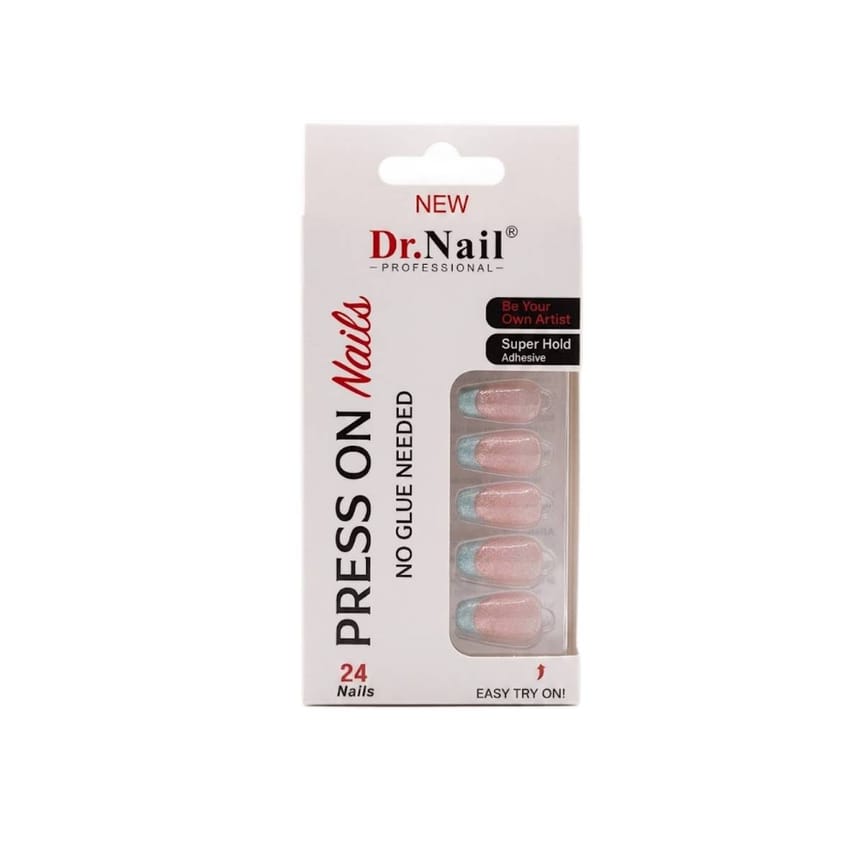 Dr. Nail Professional Press On Nails – French Glitter Design, 24 Nails Myf92
