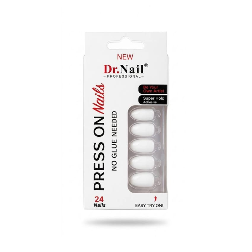 Dr. Nail Professional Press-On Nails White – 24 Nails