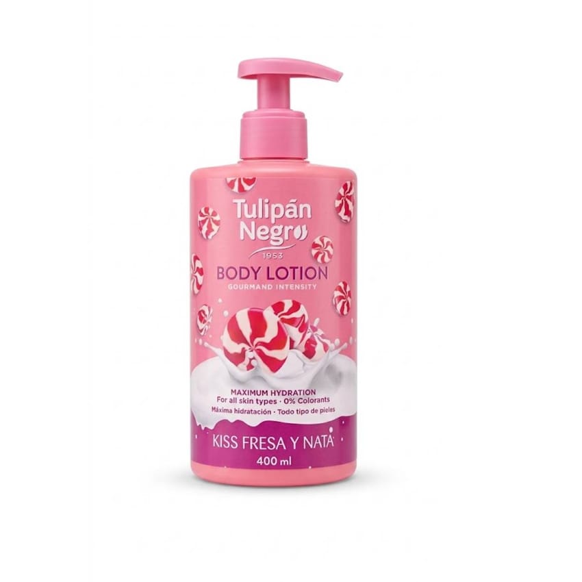 Tulipán Negro Kiss Fresa y Nata Body Lotion 400 ml