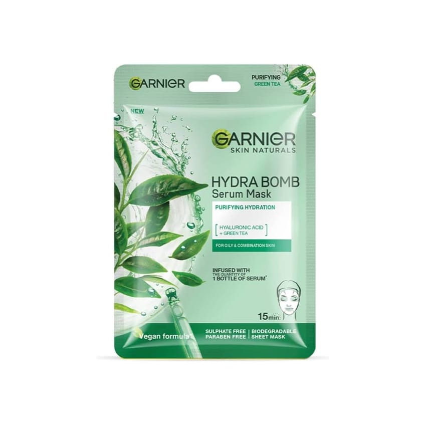 غارنييه سكين أكتيف هيدرا بومب ماسك ورقي مرطب للوجه 32 غرام | face-mask | garnier | face-care